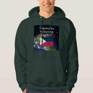 Sudadera ¿Hablas tagalo? en tagalo. Bandera y Tierra