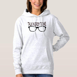 Sudadera Hable Nerdy conmigo con Black Geek Glasses