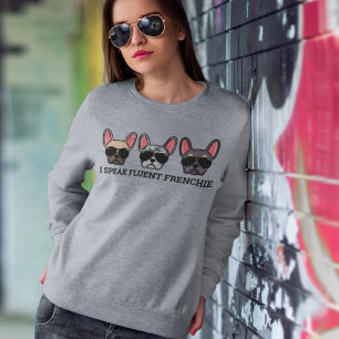 Sudadera Hablo con fluidez una divertida cita de Bulldog fr
