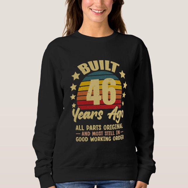 Sudadera Hace 46 Años Todas las Piezas Originales Cumpleaño (Anverso)