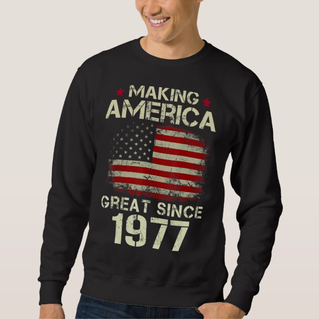 Sudadera Hacer a Estados Unidos grande desde 1977 45º nacim (Anverso)
