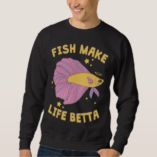 Sudadera Hacer Betta de la Vida Cuta Y2k Estética Pescado B