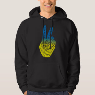Sudadera Hacer la paz no la guerra mano de paz Rótulo amari
