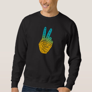 Sudadera Hacer la paz no la guerra mano de paz Rótulo amari
