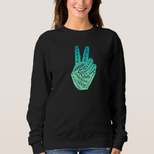 Sudadera Hacer la paz no la guerra Rótulo de mano de la paz