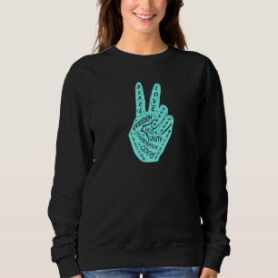 Sudadera Hacer la paz no la guerra Rótulo de mano de la paz