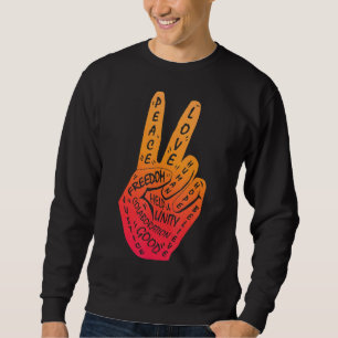 Sudadera Hacer la paz no la guerra Rótulo de mano de paz 2