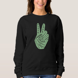 Sudadera Hacer la paz no la guerra Rótulo de mano de paz 4