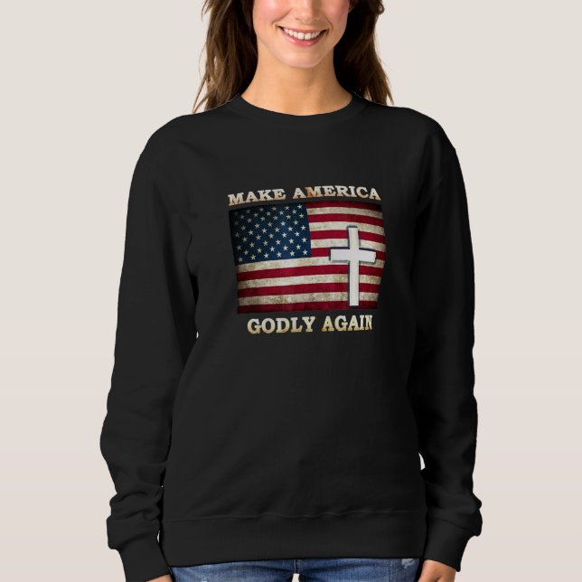 Sudadera Hacer que Estados Unidos vuelva a ser una bandera  (Anverso)