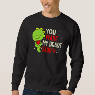 Sudadera Haces que mi corazón saur amante de los dinosaurio