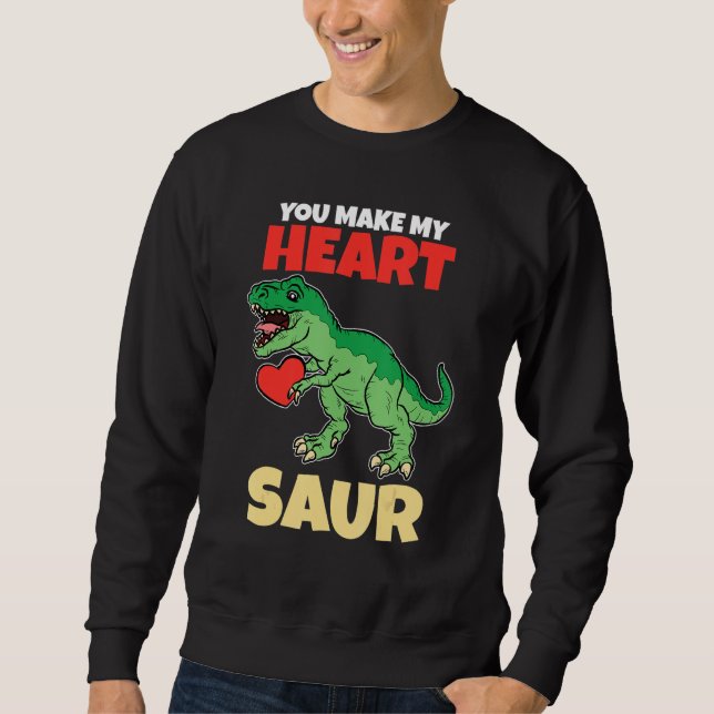 Sudadera Haces que mi corazón saur día de San Valentín Dino (Anverso)