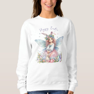 Sudadera Hada de Pascua de primavera en acuarela
