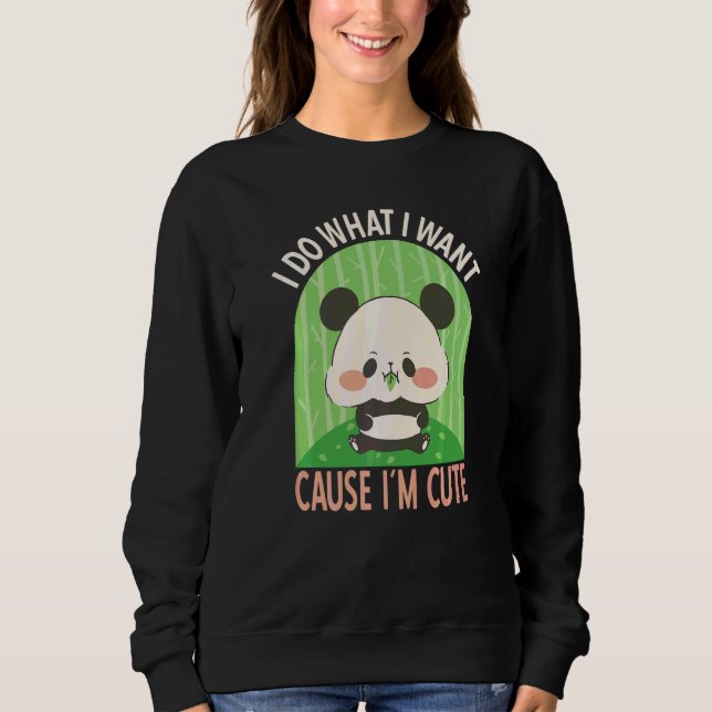 Sudadera Hago lo que Quiero Panda Bebé Lindo   (Anverso)