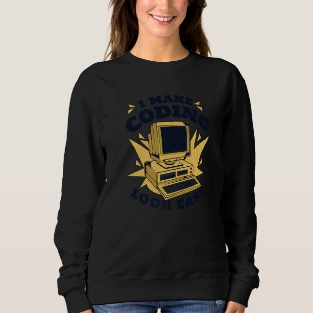 Sudadera Hago que la codificación parezca fácil Ingeniero P (Anverso)