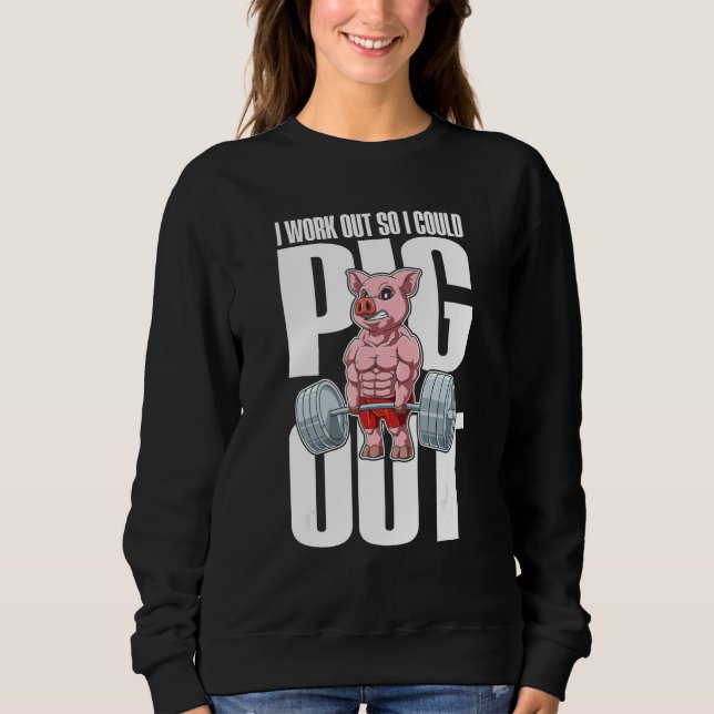 Sudadera Hago Trabajo Para Poder Coger Para Un Cerdo Animal (Anverso)