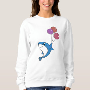 Sudadera Hai Fish Flies With Balloons Sweet Animals Shark
