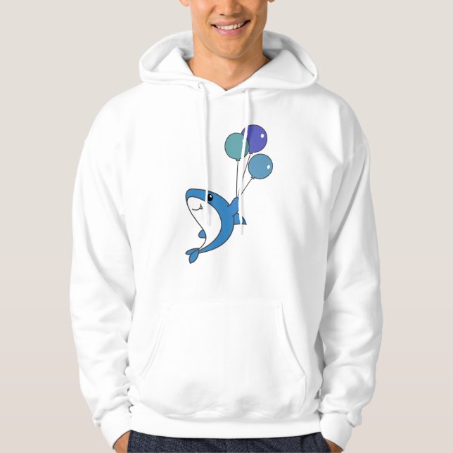 Sudadera Hai Fish Flies With Balloons Sweet Animals Shark (Anverso)