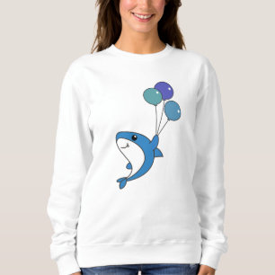 Sudadera Hai Fish Flies With Balloons Sweet Animals Shark