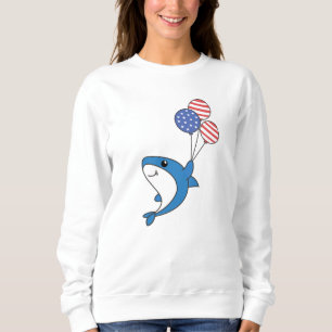 Sudadera Hai Flies Balloons USA Up Sweet Animals Shark Fish