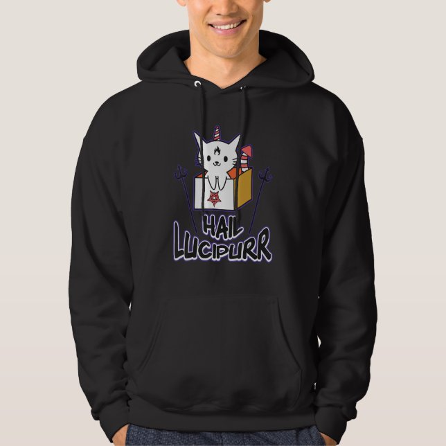 Sudadera Hail Lucipurur Muerte Gato Metalizado Satan Kitten (Anverso)