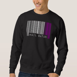 Sudadera Hail Satan Asexual Prige Bandera Código de barras