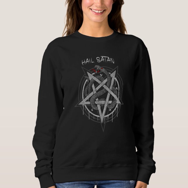Sudadera Hail Satan Tengo 666 Problemas Pero Dios Aint One (Anverso)