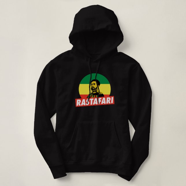 Sudadera Haile Selassie Jah Rastafari Emperor Rasta Hoodie (Diseño del anverso)