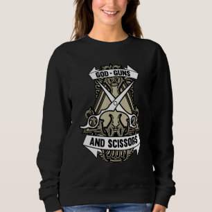 Sudadera Hair Dresser Barber Shop Dios Guns Scissor Hair St
