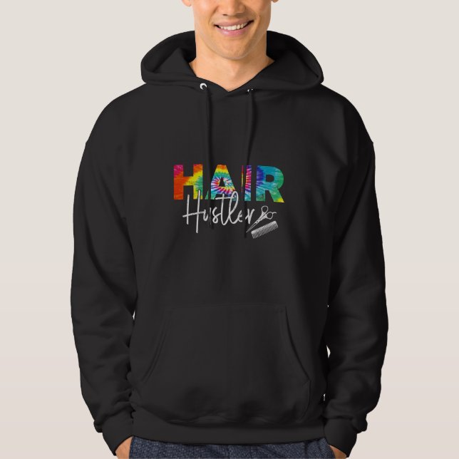 Sudadera Hair Stylist Hairdresser Hair Hustler Tie Dye (Anverso)
