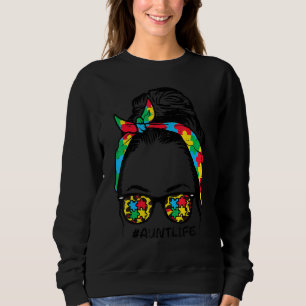 Sudadera Hairbun Puzzle Gafas de sol tía Life Autism Awaren