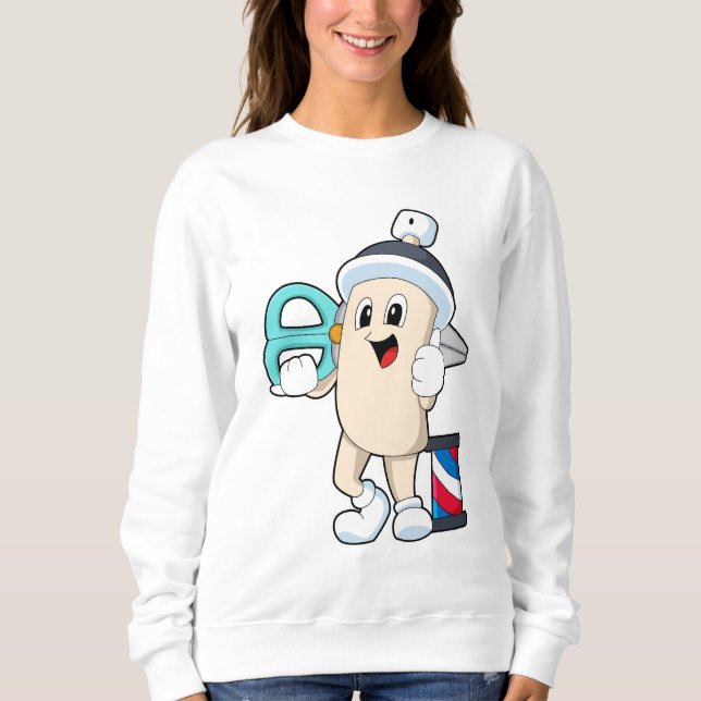 Sudadera Hairspray como peluquero con tijeras (Anverso)