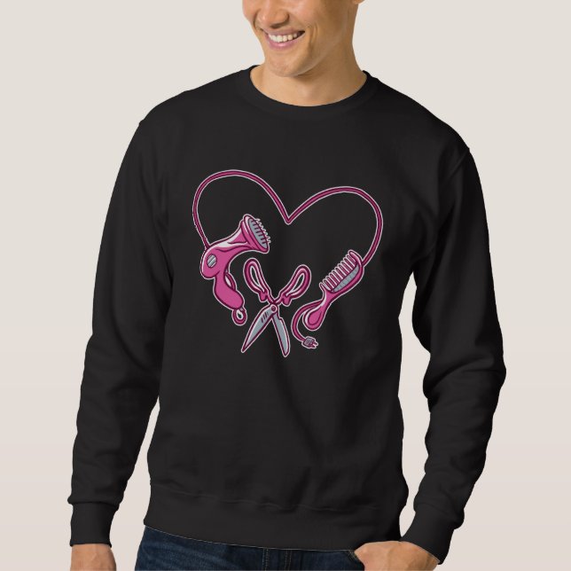 Sudadera Hairstylist Love Hair Salon Cosmetologist Hairdres (Anverso)