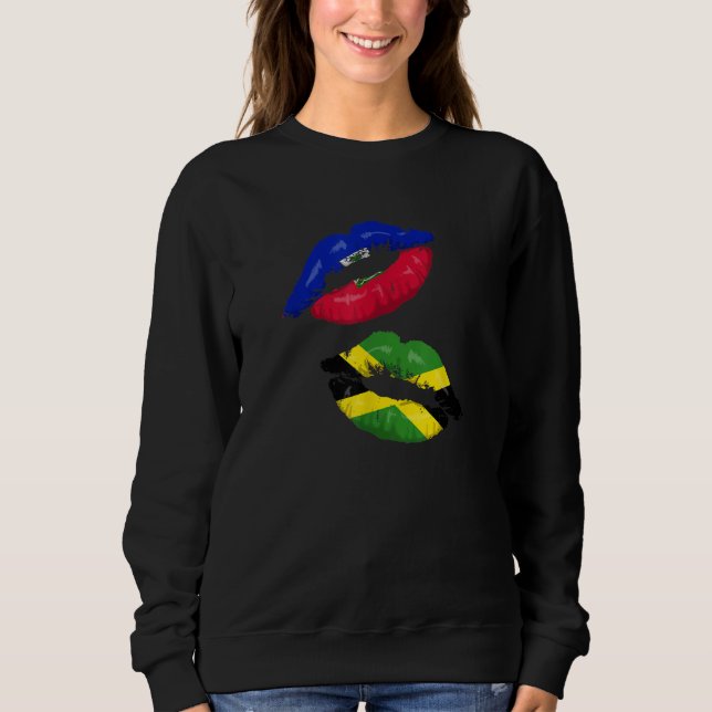Sudadera Haiti Haitian America Jamaica Caribbean Combo Mixe (Anverso)
