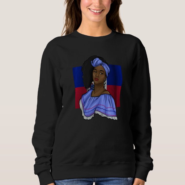 Sudadera Haiti Haitian Flag Day Creole Proud Woman Happy Ay (Anverso)