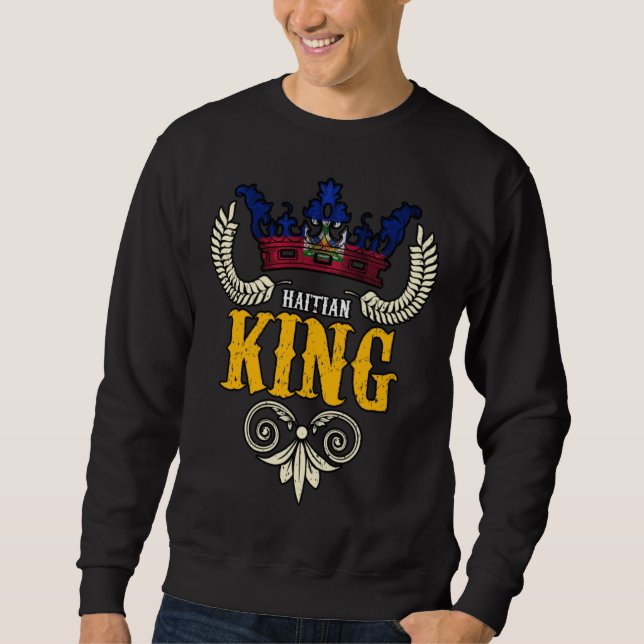 Sudadera Haiti Haitian Flag Day Proud Ayiti King Crown (Anverso)