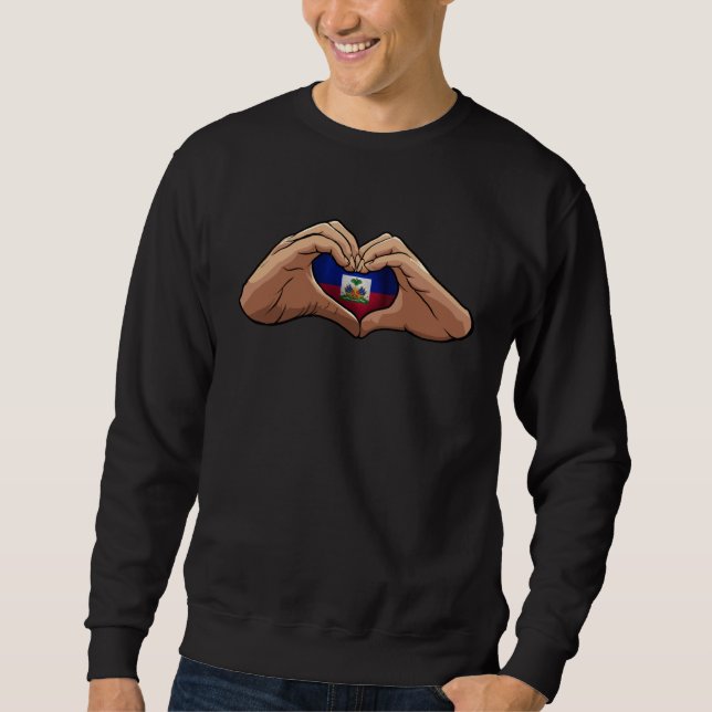 Sudadera Haiti Haitian Flag Day Proud Love Ayiti Heart (Anverso)