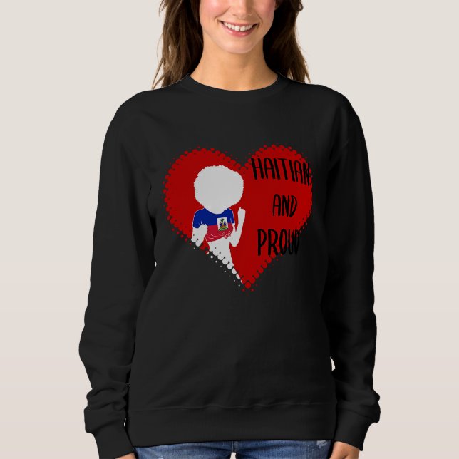 Sudadera Haiti Haitian Love Flag Proud Woman Princess Crown (Anverso)