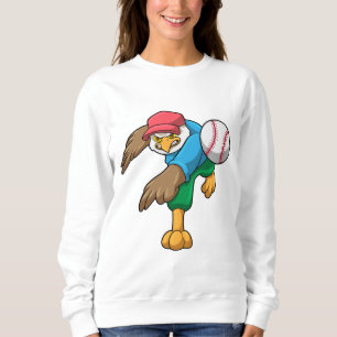 Sudadera Halcón en el béisbol con bate de béisbol