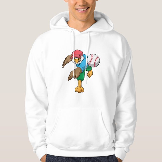 Sudadera Halcón en el béisbol con bate de béisbol (Anverso)