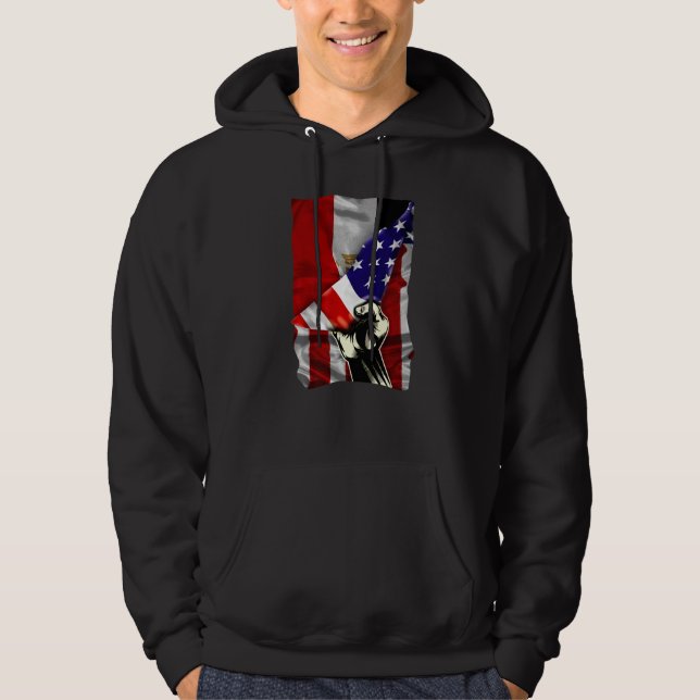 Sudadera Half American Flag Egyptian ROOTS USA Flag Egypt D (Anverso)