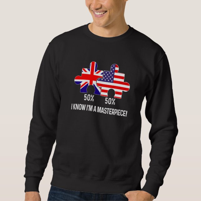 Sudadera Half American Half British Flag Map Combined USA U (Anverso)