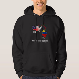 Sudadera Half American Half Colombian Flag Combined Map Col