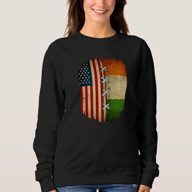 Sudadera Half American Half Irish USA Ireland Flag Premium (Anverso)