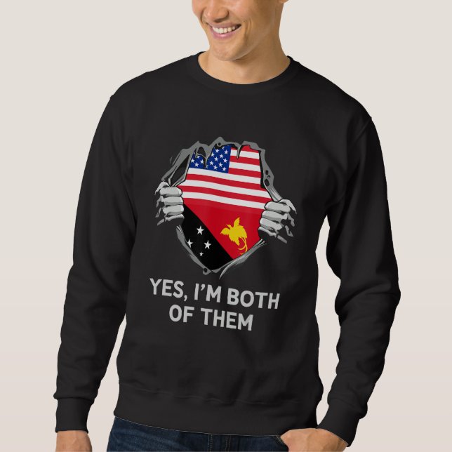 Sudadera Half American Half Papua New Guinean USA Papua New (Anverso)