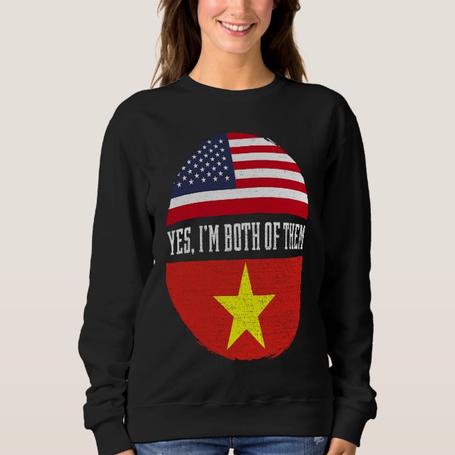 Sudadera Half American Half Vietnamese USA Flag Vietnam Her (Anverso)