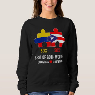 Sudadera Half Colombian Half Puerto Rican Flag Map Boricua 