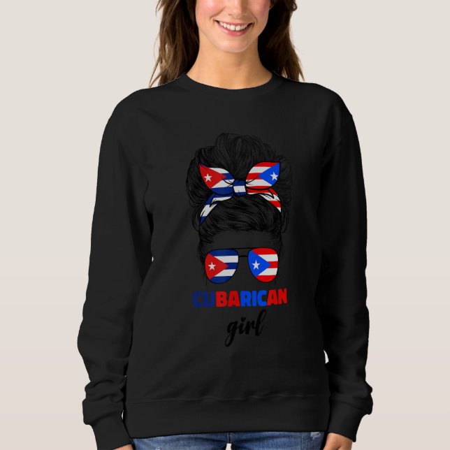 Sudadera Half Cuban And Puerto Rican Rico Cuba Flag Cubaric (Anverso)