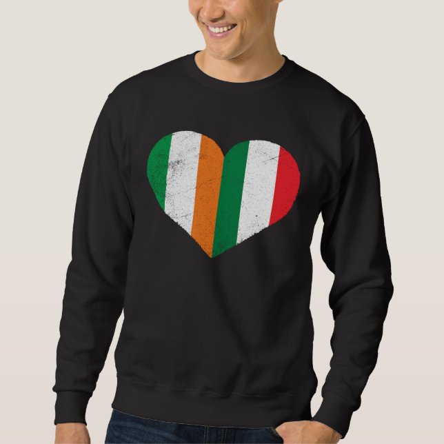 Sudadera Half Irish Half Italian Heart Ireland Italy Irish  (Anverso)