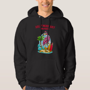Sudadera Half Moon Bay California Flamingo Tabla de Surf