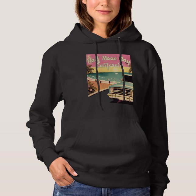 Sudadera Half Moon Bay Retro Beach Vacation Souvenir Califo (Anverso)